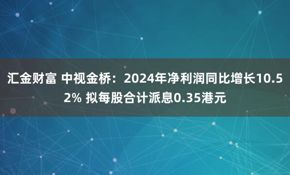 汇金财富 中视金桥：2024年净利润同比增长10.52% 拟每股合计派息0.35港元